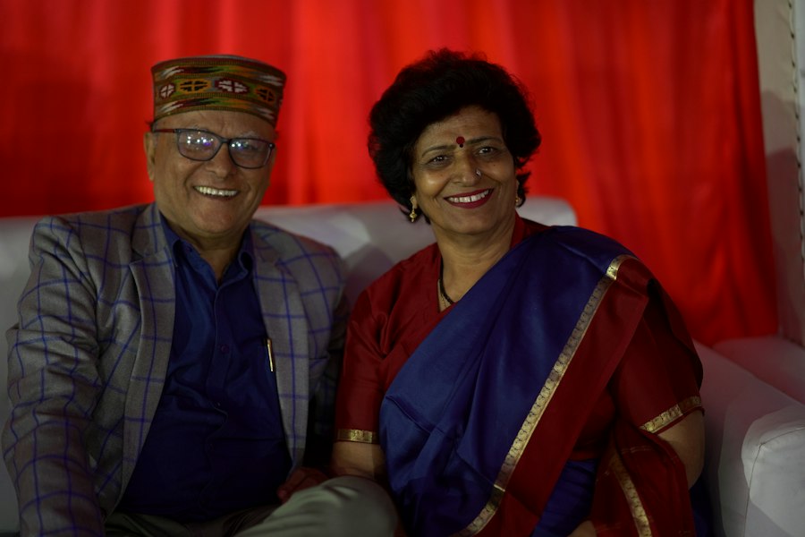 Smiling senior couple